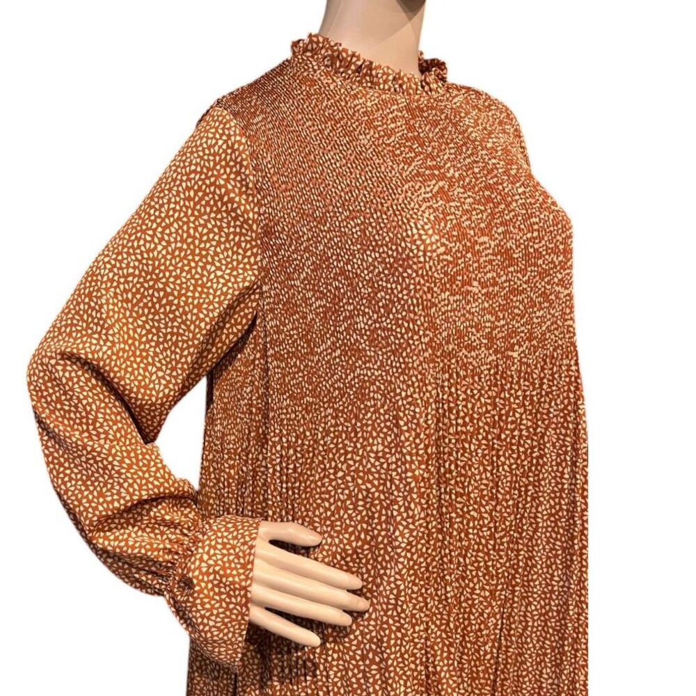 Indie & Co Rust & Cream Color Remi Midi Dress Sz M - image 5